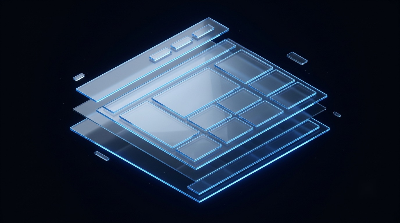 Illustration: Website-Erstellung als geschichteter, modularer Aufbau