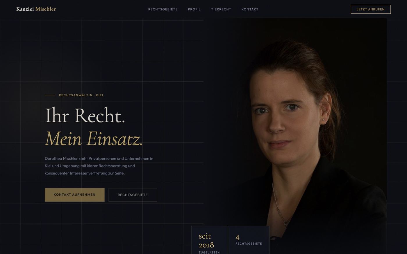 Hero-Ausschnitt der Kanzlei-Mischler-Website